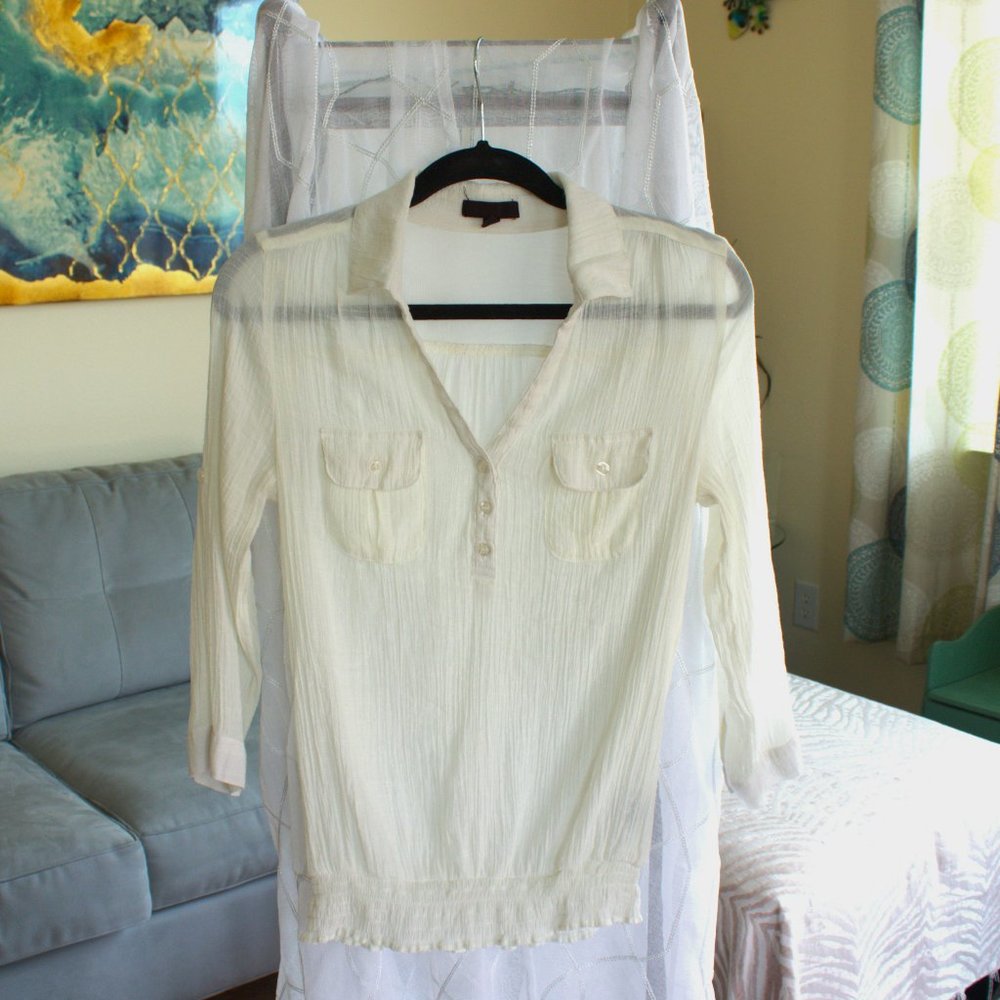 Gauze Quarter Sleeve Top | Vintage Top